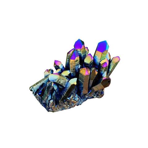 Cristal de cuarzo Natural, titanio Arco Iris, racimo de piedra curativa rara, espécimen de Reiki, Mineral, decoración artesanal, E7E4 ► Foto 1/6