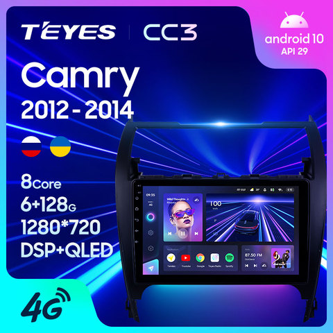 TEYES-Radio Multimedia CC3 con GPS para coche, Radio con reproductor, navegador estéreo, Android 10, 2 din, dvd, para Toyota Camry 7 XV 50 55 2004-2012 ► Foto 1/6