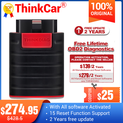 Thinkdiag-sistema completo de software, escáner OBD2, Bluetooth, 16 servicios de reinicio, cable de extensión PK AP200 easydiag ► Foto 1/6
