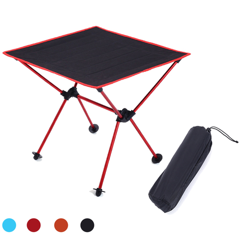 HooRu-Mesa ligera de aluminio para pesca, Picnic, playa, plegable, para exterior, portátil, para mochilero, acampada, enrollable ► Foto 1/6