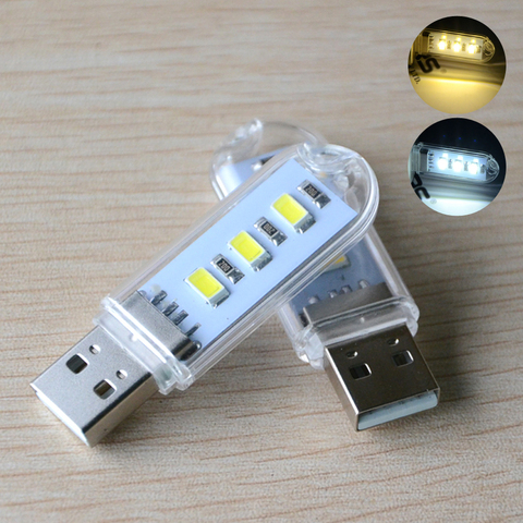 Mini USB luz de noche LED libro luces 5730 lámparas lámpara de Camping para ordenador portátil cargador de energía móvil bombilla de lectura ► Foto 1/6