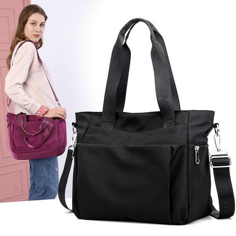 Bolso de mensajero informal para mujer, bolsa de hombro de nailon impermeable, de gran capacidad, para mamá, cruzado ► Foto 1/6