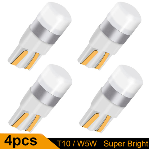 Bombilla Led de cuña T10 W5W 3030 1SMD para coche, luz de lectura de cúpula automática, luz lateral de coche, luces de estacionamiento, bombillas de lámpara 194 168, 4 Uds. ► Foto 1/6