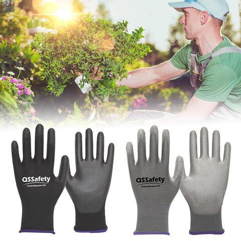 Guantes de jardinería recubiertos de nitrilo, protección contra cortes y suciedad, nailon elástico, transpirable, 1 par ► Foto 1/6