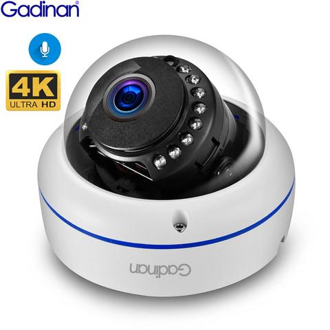 Gadinan-cámara IP 4K Domo POE de 8MP, micrófono incorporado, CCTV de Audio, cámara de seguridad para el hogar de 5MP, visión nocturna IP66 H.265AI ONVIF ► Foto 1/6