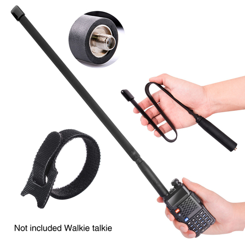 Walkie-talkie con antena plegable para exteriores, amplificador de señal de Radio SMA hembra VHF UHF, banda Dual para Baofeng UV-5R/82, 150/440MHz ► Foto 1/6