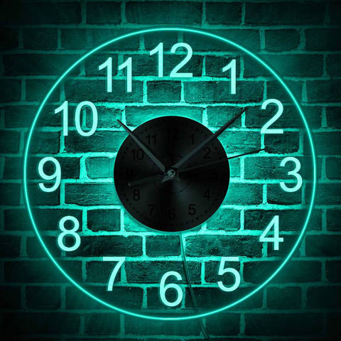 Reloj de pared con iluminación LED y números arábicos de 12 pulgadas Vintage, reloj colgante de pared redondo acrílico decorativo para decoración de pared del hogar ► Foto 1/6