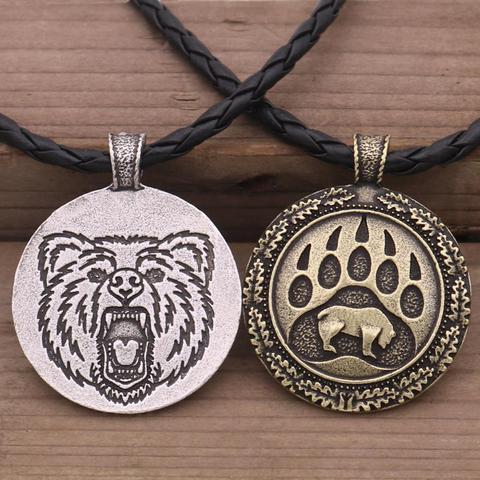 Pata de oso con joyería de la suerte eslava Dios símbolo guardia Veles Viking Animal amuleto pendientes talismán para hombre mujer collares ► Foto 1/6