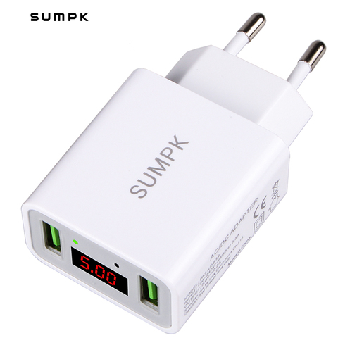 SUMPK-cargador USB para teléfono móvil, unidad de carga automática, adaptador Android para Samsung, IPad, teléfono Xiaomi, LED, 5V2A ► Foto 1/6