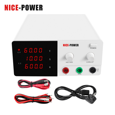 Nice-power-fuente de alimentación de laboratorio CC, conmutación profesional, ajustable, 30V, 20A, 60V, 10A, reparación de ordenador portátil, regulador de voltaje Digital de retrabajo ► Foto 1/6