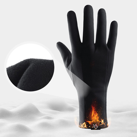 Guantes cálidos impermeables para invierno, resistentes al viento, para exteriores, gruesos, cálidos, Unisex, para ciclismo deportivo ► Foto 1/6