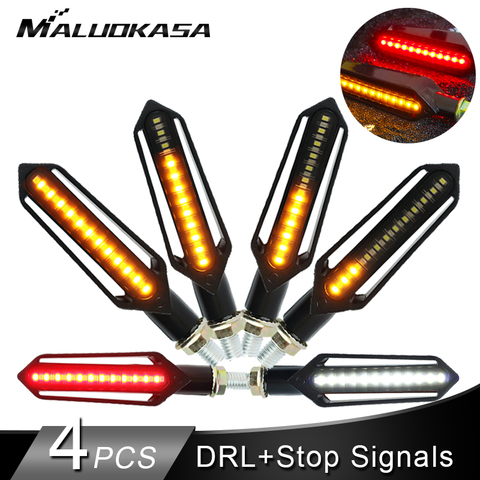 Luces traseras para motocicleta luz LED intermitente centellante freno/luz de marcha DRL intermitente lámpara trasera para Honda ► Foto 1/6