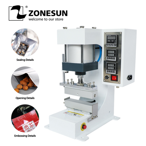 ZONESUN-máquina de estampado neumática para ZSP-890-G, máquina de impresión de palabras a presión con logotipo de cuero, para aplanar cordones ► Foto 1/6