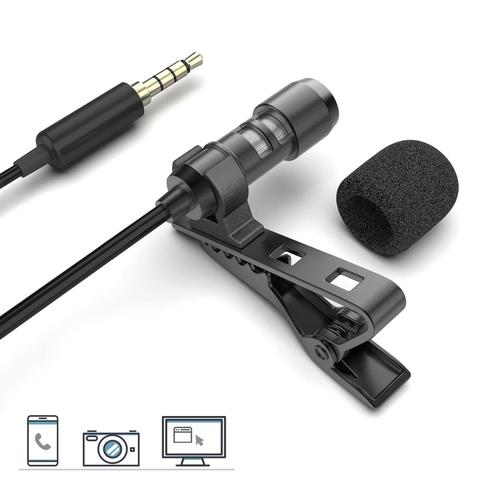 FIFINE Lavalier micrófono de solapa para Teléfono Celular cámara DSLR, micrófono externo para/YouTube/ Vlogging Video/entrevista/Podcast -C2 ► Foto 1/6