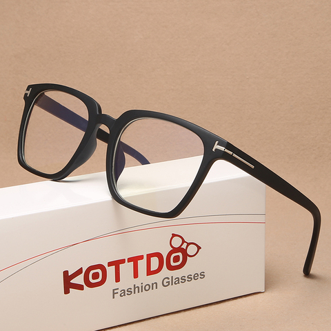 KOTTDO clásico Anti-blue Light ordenador monturas para gafas para hombres Vintage cuadrado montura gafas plástico mujeres 2022 ► Foto 1/6