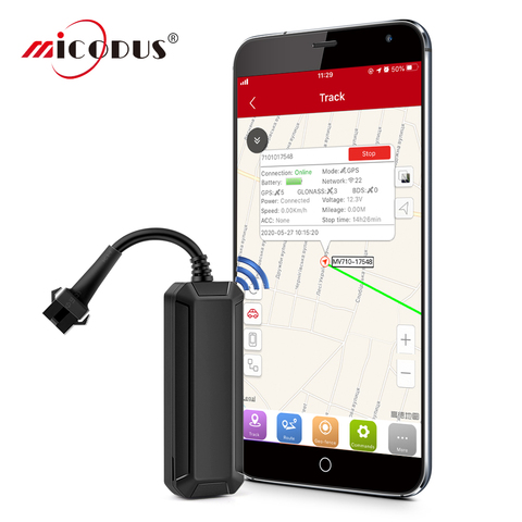 MiCODUS-rastreador Mini GPS para motocicleta MV710 8-95V, el GPS para coche más barato, vibración por Exceso de combustible, alertas ACC, rastreador de coche, aplicación gratuita ► Foto 1/6