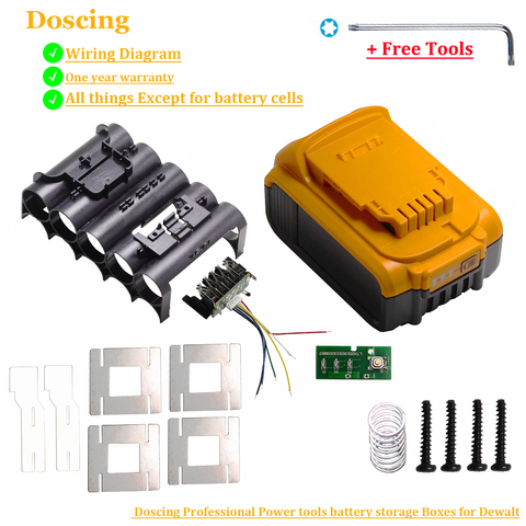 Carcasa de plástico para batería de iones de litio, protección de carga PCB, caja de placa de circuito para DeWalt 18V 20V DCB203 DCB204 ► Foto 1/6