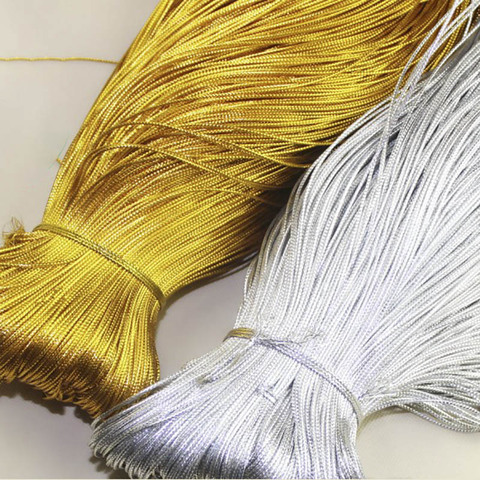 100m de cuerda de oro de plata de regalo cuerdas para embalar hilo para fabricación de joyería DIY trenza pulsera de la línea de la etiqueta etiquetas de marca cordón ► Foto 1/6