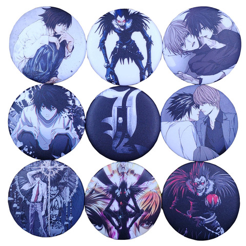 Anime la muerte nota icono broche insignia de Cosplay mochilas para L · Lawliet asesino Yagami Light botón ropa femenina broche SWBJ ► Foto 1/5