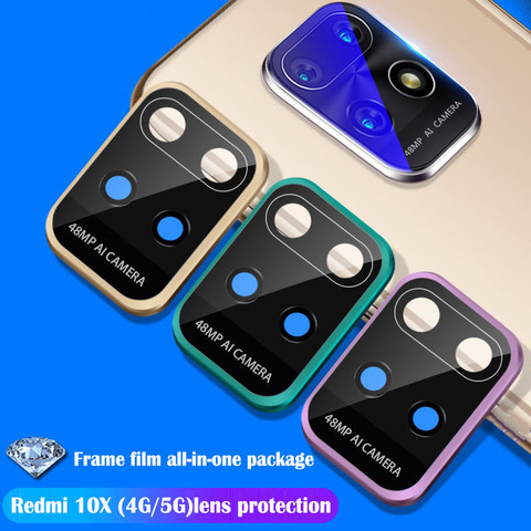 Cubierta de lente de cámara de Metal para Xiaomi Redmi Note 9s 9 Pro Max 10x vidrio protector completo para Xiaomi Redmi 10X 4G 5G mi 10 lite ► Foto 1/6