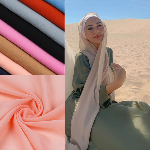 67 colores elegante modesto burbuja mujer Chiffon sólido Oversizes pañuelo de cabeza musulmán señoras chal y de Foulard femenino Hijab estolas ► Foto 1/5