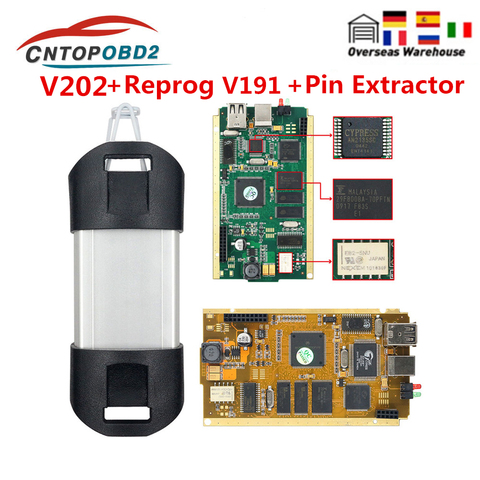 Herramienta de diagnóstico de coche, accesorio para Renault Can Clip Chip completo V202 con CYPRESS AN2135SC 2136SC Gold PCB Can Clip, para 1998-2022 ► Foto 1/6