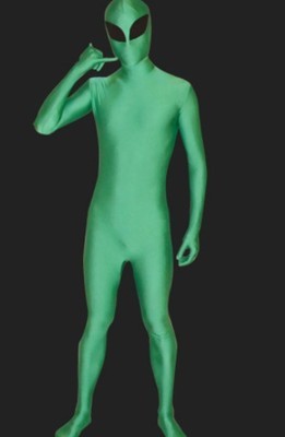 Traje de cuerpo completo de Alien para niños y adultos traje de Alien verde Zentai, disfraz de escenario actuación ► Foto 1/1