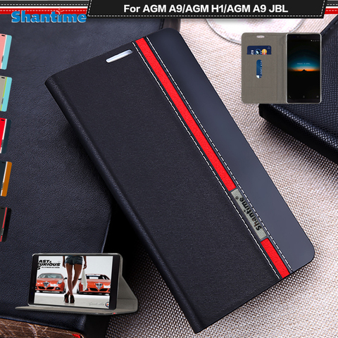 Funda de cuero Pu para AGM A9, funda de libro con tapa para AGM H1, AGM, A9, JBL, funda trasera de silicona suave de Tpu ► Foto 1/6