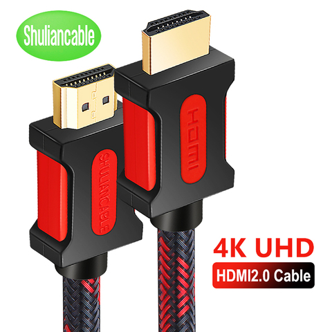 Shuliancable Cable HDMI 2,0 4K/60Hz chapados en oro Cable de Audio y Video 1m 2m 3m 5m 10m 15m 20m para portátil, HDTV PS4 proyector de ordenador ► Foto 1/6