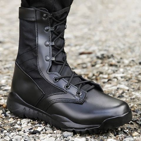 Zapatos militares ultraligeros para hombre, botas de combate de fuerzas especiales de alta altura, entrenamiento de seguridad, transpirables, color negro, de verano ► Foto 1/6