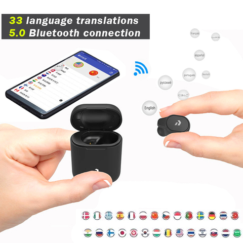 Peiko S-auriculares de traducción, 33 idiomas, traductor de voz inteligente, inalámbrico, Bluetooth, novedad ► Foto 1/6