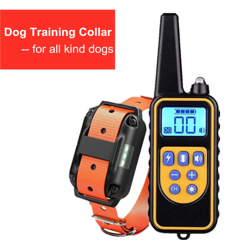 Collar de entrenamiento Digital para perros, collarín de 800m, impermeable, recargable, para mascota de Control remoto, con pantalla LCD, sonido de vibración y choque de todos los tamaños ► Foto 1/6