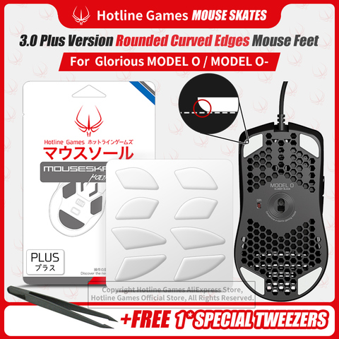 Holtine Games 3,0 Plus redondeado bordes curvos patines de ratón para Glorious modelo O/modelo o-gaming Mouse feet pad reemplazo, 0,8mm ► Foto 1/6