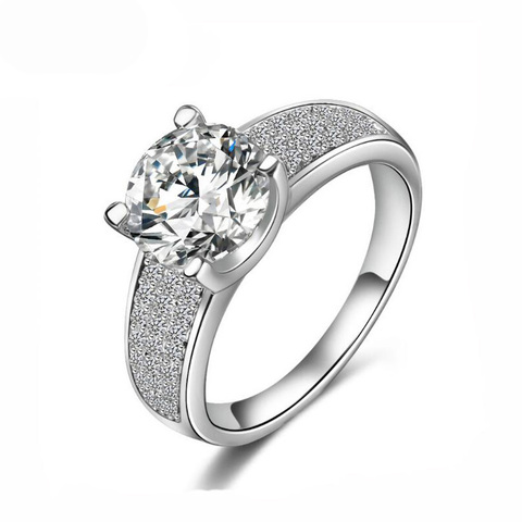 Anillo de dedo de la boda del estilo de Lokaer OL anillo de oro/plata Micro incrustaciones cúbicas anillos de Zirconia joyería para mujeres Envío Directo CRI0010 ► Foto 1/6