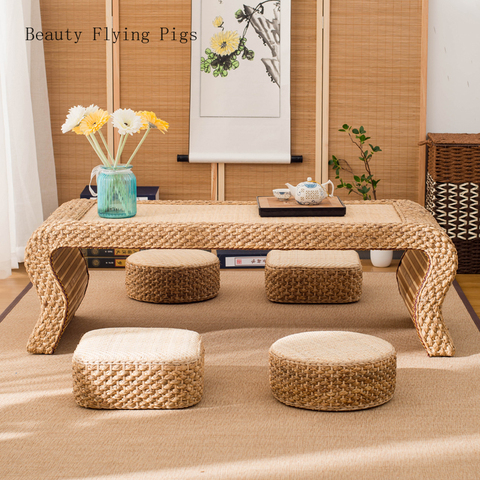 Cojín de ratán directo para el hogar, tapete grueso de tatami de estilo japonés, cojín para sentarse cojín para meditación ► Foto 1/5
