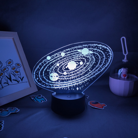 Sistema Solar de nueve planetas, lámpara de Lava, universo espacial, 3D, LED RGB, luces nocturnas, regalo de cumpleaños para amigos, Decoración de mesa de dormitorio y Escritorio ► Foto 1/6