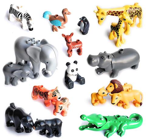 Duploe-bloques de construcción de gran tamaño para niños, figuras de animales, Panda león, compatibles con Duploed, juguetes para niños, regalos ► Foto 1/6