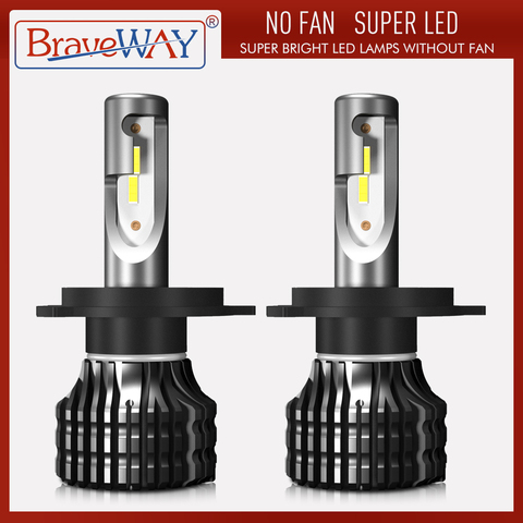 Bombilla LED BraveWay para bombilla de hielo Led automática H4 H7 H11 faro Led 9005 hb3 hb4 faro 9006 LM 6500K 80W 12V luz del coche (LED) ► Foto 1/6