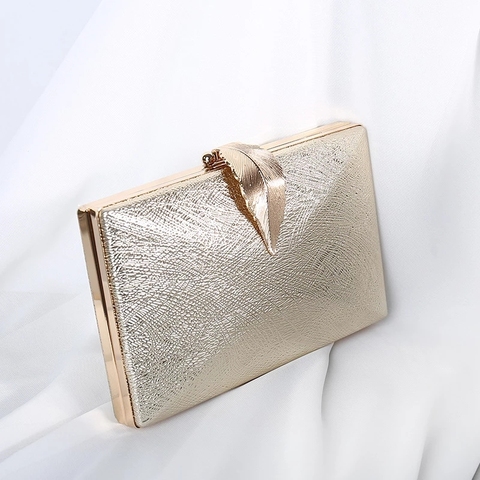 Luxy Luna de boda de las mujeres bolso de embrague monedero, bolso fiesta bolso nupcial Metal cierre con forma de hoja bolsa de hombro ZD1524 ► Foto 1/6