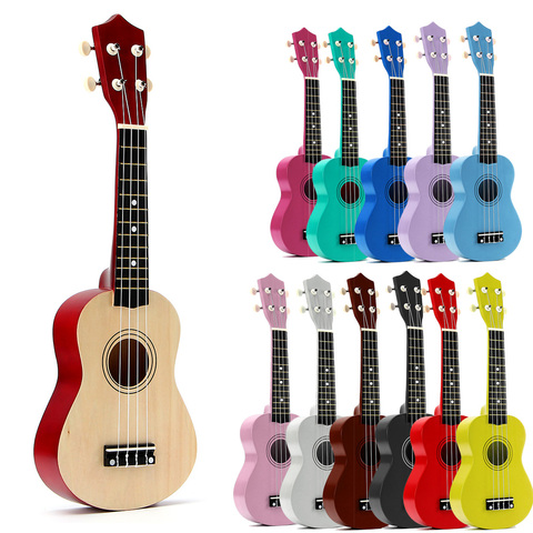 Cebra de Primavera de 21 pulgadas, ukelele Soprano de tilo, guitarra de palisandro, 4 cuerdas, ukelele bajo guitarra, regalo para niños Uke, instrumentos musicales ► Foto 1/6