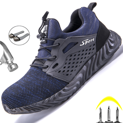 Zapatos de seguridad con punta de acero para hombre, zapatillas de trabajo industriales para construcción, antiperforación, de talla grande 50 ► Foto 1/6