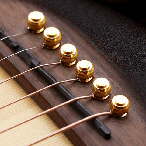 6 uds. De cuerdas para guitarra, pasadores de Metal, puente de guitarra acústica, cuerdas de bronce, pines de cuerda de cono fijo ► Foto 1/6