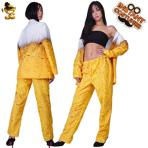 QLQ mujeres Oktoberfest traje vestido amarillo cerveza ropa papel jugando carnaval Cosplay disfraz de Halloween para las mujeres ► Foto 1/5