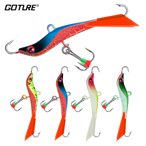 Goture 1PC pesca de invierno hielo plantilla atraer equilibradores de Wobblers luminosa duro falso Artificial cebo de aparejos de pesca en hielo 71mm 14g ► Foto 1/6