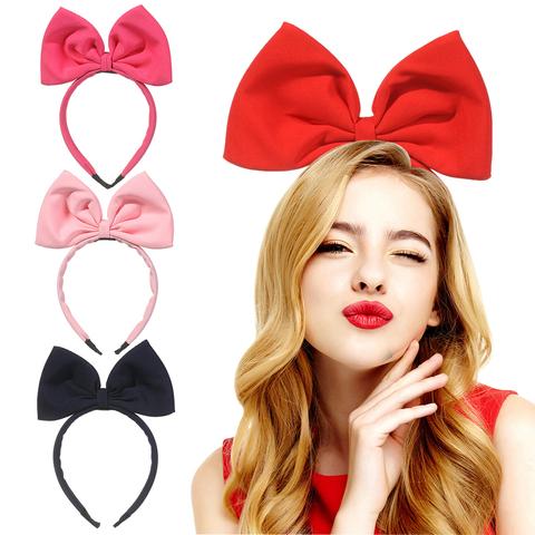 1PC lazo grande pelo diadema aro de las mujeres las niñas Bowknot lindo tocado Cosplay traje fiesta decoración accesorio para el cabello prenda para la cabeza ► Foto 1/6