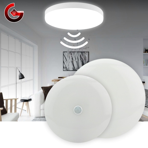 Lámpara LED de techo PIR con Sensor de movimiento, lámpara moderna de 12W y 24W montada en superficie, Control de sonido inteligente automático, lámpara de Panel redondo CA 110V 220V ► Foto 1/6