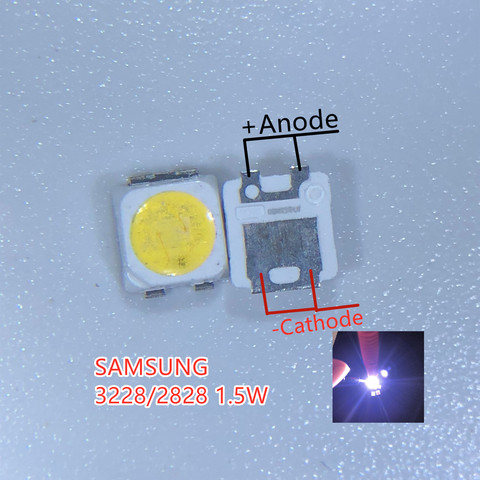 100 pzas para SAMSUNG 2828 retroiluminación LED TT321A 1,5 W 3W con diodos zener 3V 3228 2828 blanco retroiluminación de la pantalla LCD para TV aplicación 3228 ► Foto 1/1