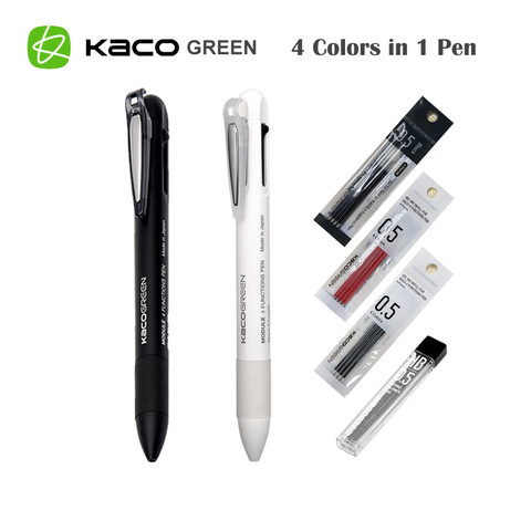 KACO-plumas multifuncionales originales 4 en 1, recambio de Gel en negro, azul y rojo, portaminas, tinta japonesa, recambio de 0,5mm para oficina ► Foto 1/6