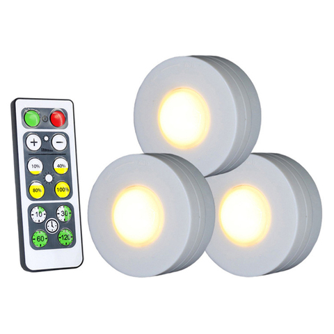 Sensor táctil regulable bajo la luz del Gabinete luces LED Puck focos de Downlight inalámbricos para cerrar la lámpara de Noche del pasillo del armario ► Foto 1/6