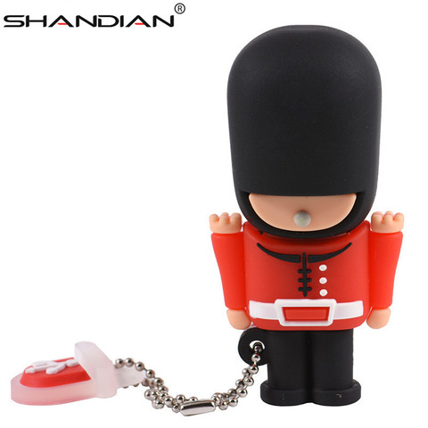 SHANDIAN-memoria USB de 16 GB, 32 GB, 64GB, Pendrive con dibujo animado de La Guardia británica, 2,0 ► Foto 1/6